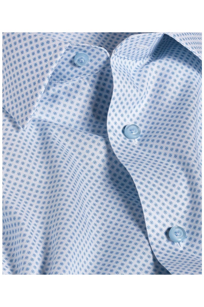 Slim Fit Neat Print Stretch Cotton Twill Dress Shirt, Alternate, color, WHITE/ SKY