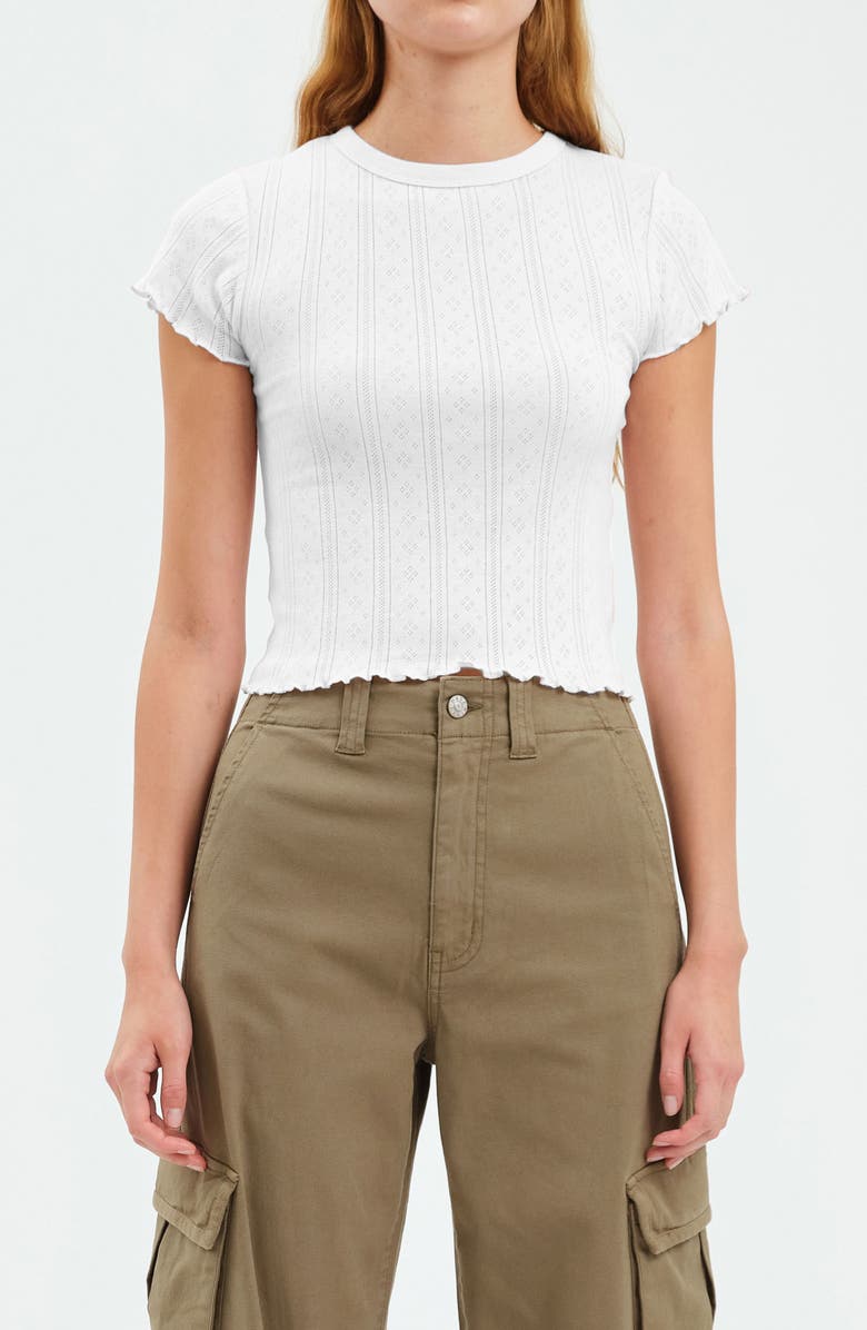 DAZE Lily Cotton Pointelle T-Shirt, Main, color, 