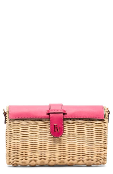 Betsy Wicker Basket Crossbody Bag