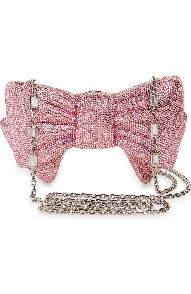 JUDITH LEIBER COUTURE Bow Clutch, Alternate, color, Silver Light Rose Multi