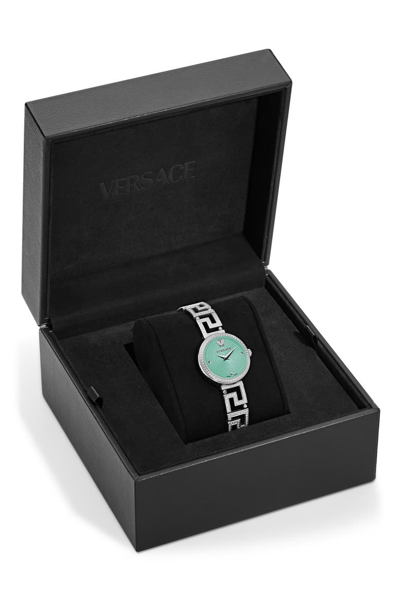 Greca Goddess Bracelet Watch, 28mm, Alternate, color, STAINLESS STEEL