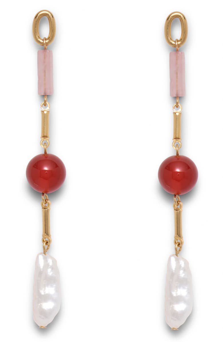 Lady Grey Roses Drop Earrings, Main, color, Gold