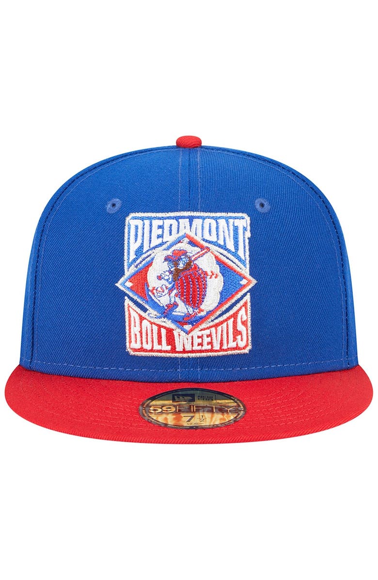 New Era Men's New Era Royal Kannapolis Cannon Ballers Theme Nights Piedmont Boll Weevils 59FIFTY Fitted Hat, Alternate, color, Royal