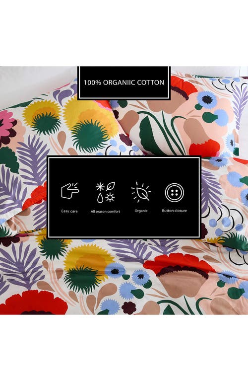 Marimekko Ojakellukka Organic Cotton Percale Comforter & Sham Set In White Multi