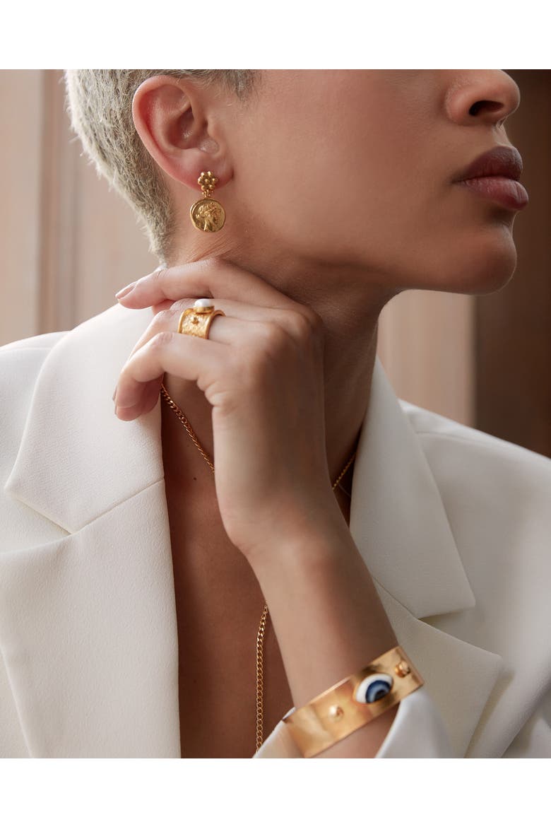 Della Pearl Band Ring, Alternate, color, Gold