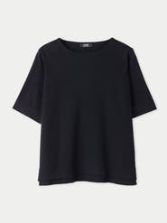 GOBI Mongolian Cashmere Box-Cut Cotton Silk Cashmere Blend T-Shirt