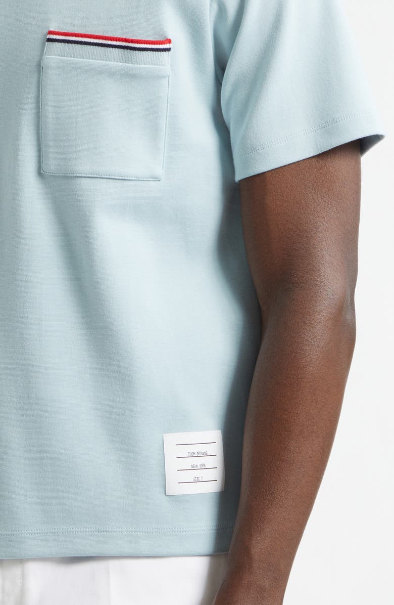 Thom Browne RWB Cotton Pocket T-Shirt, Alternate, color, Light Blue