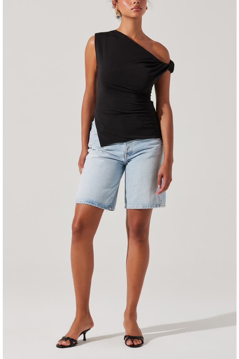 Aphra One-Shoulder Top, Alternate, color, BLACK