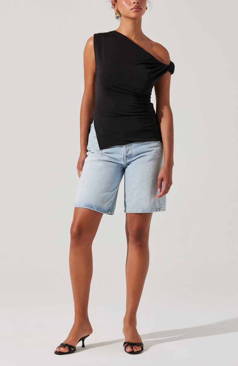 ASTR the Label Aphra One-Shoulder Top, Alternate, color, Black
