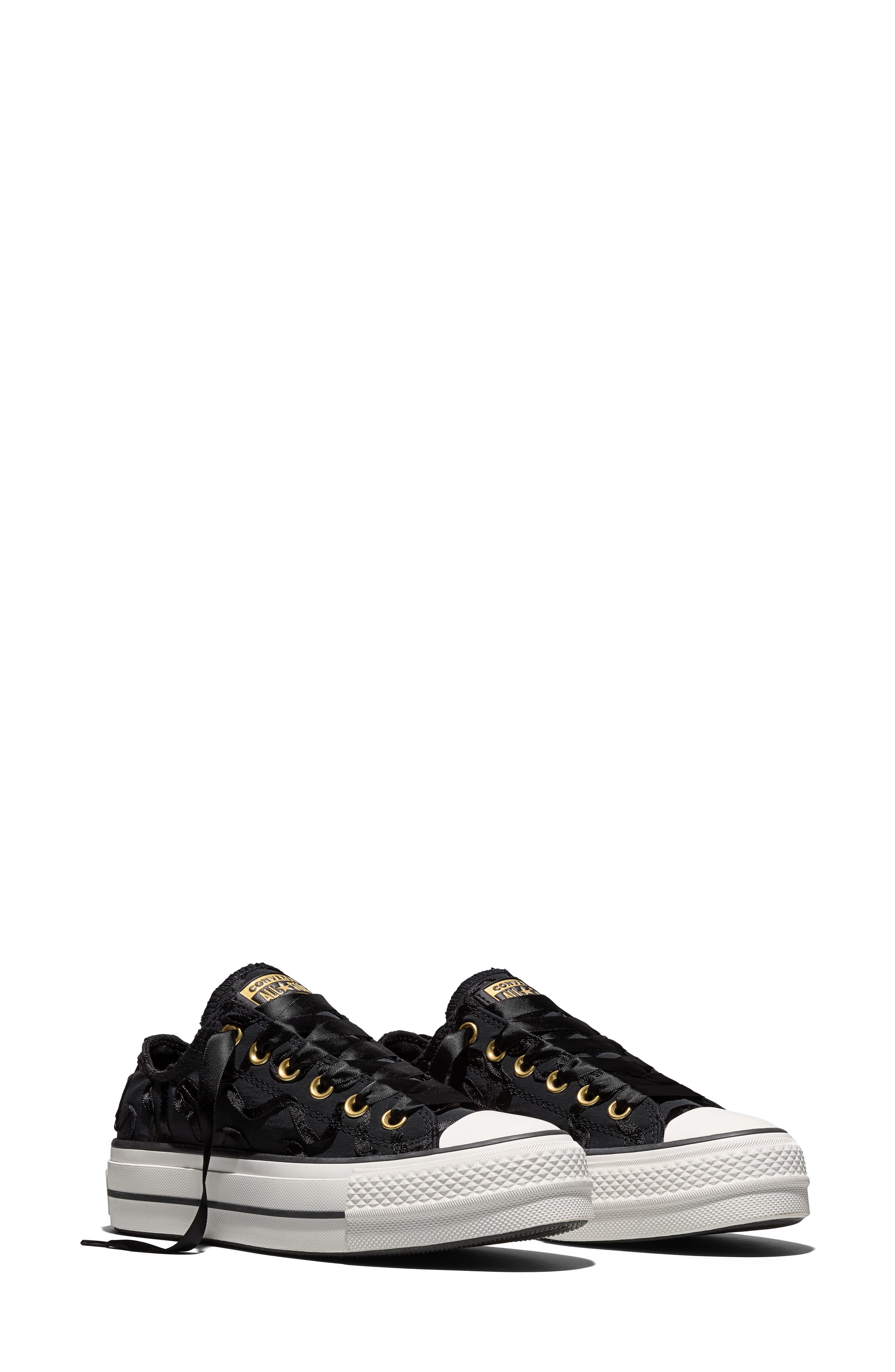 Chuck Taylor All Star Lift Platform Sneaker, Alternate, color, BLACK/ METALLIC LIGHT GOLD