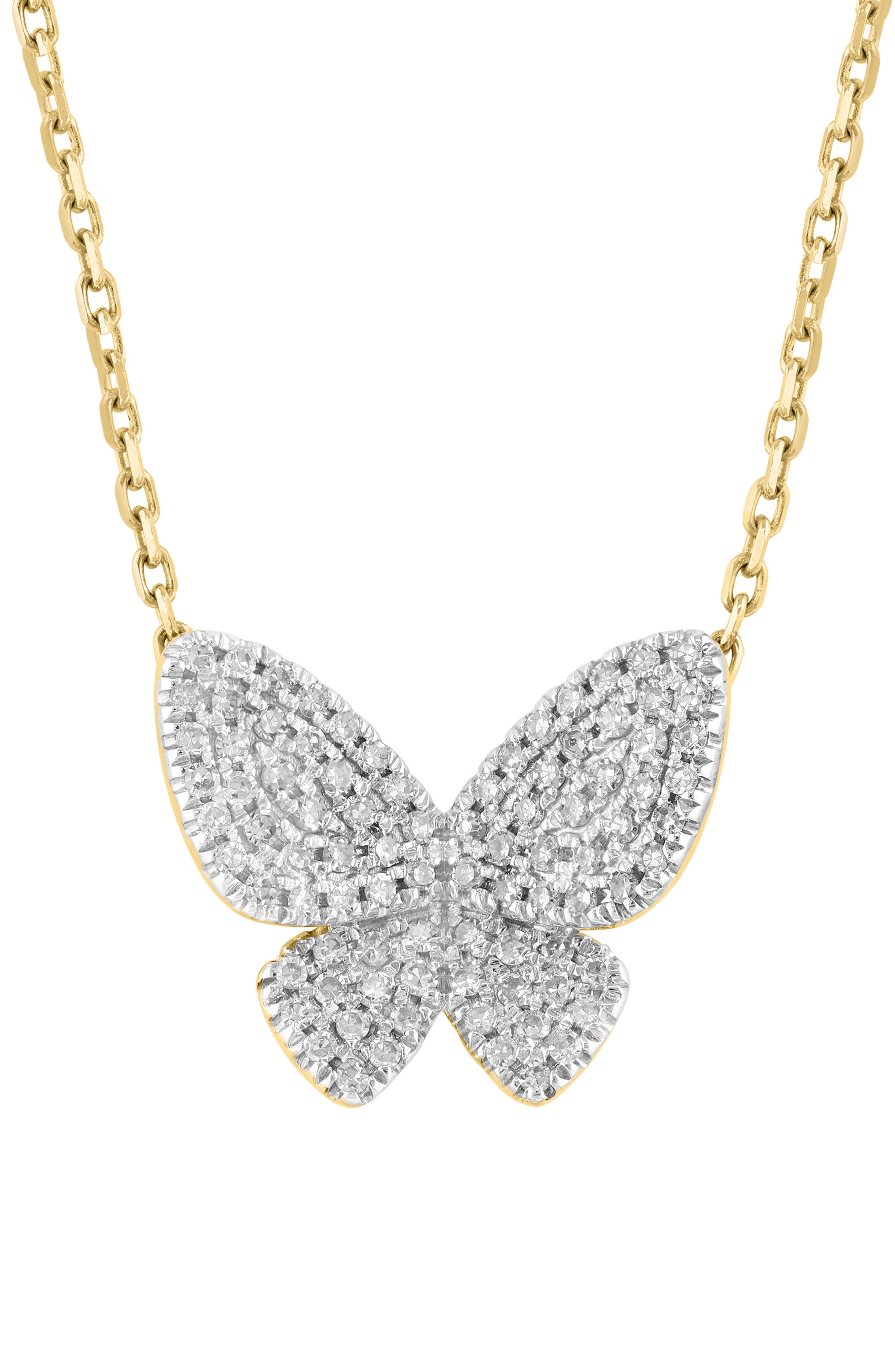 EFFY Pavé Diamond Butterfly Pendant Necklace