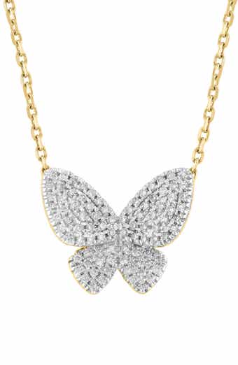 EFFY Pavé Diamond Butterfly Pendant Necklace