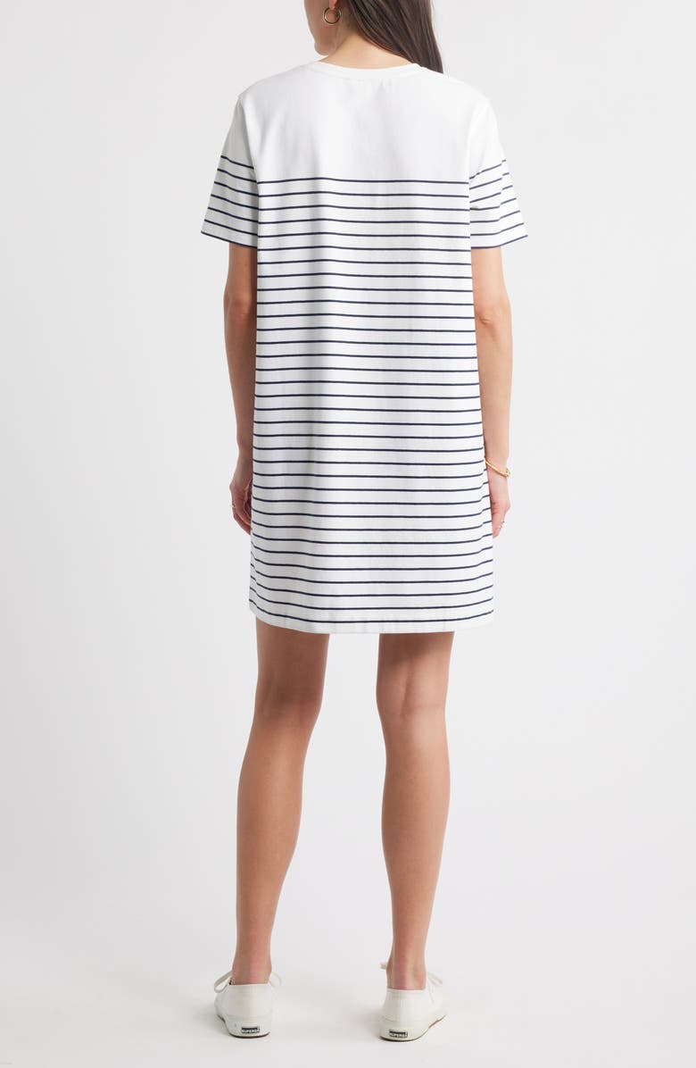 Caslon<sup>®</sup> Patch Pocket Stripe T-Shirt Dress, Alternate, color,