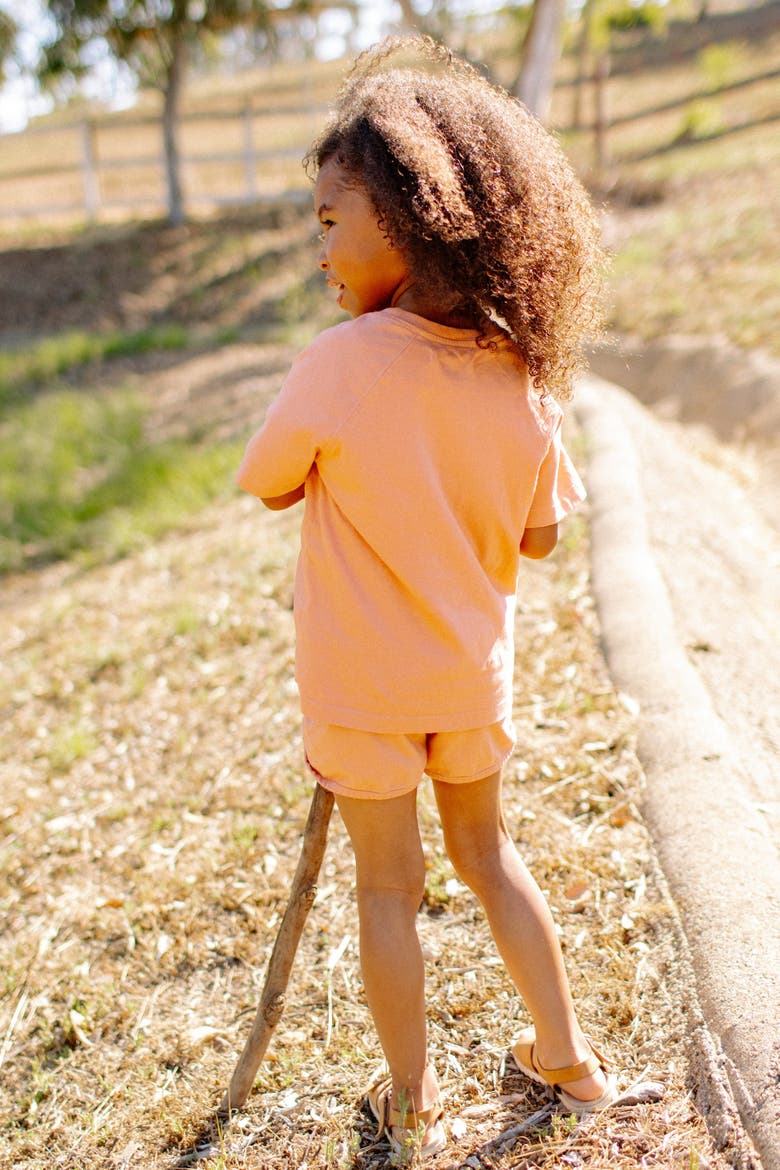 Kids' Ollie Organic Cotton Jersey Shorts, Alternate, color, Sherbet