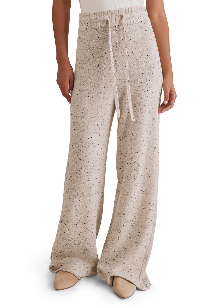 Haven Tie Waist Sweater Pants, Main, color, PALE OAK BEIGE HEATHER