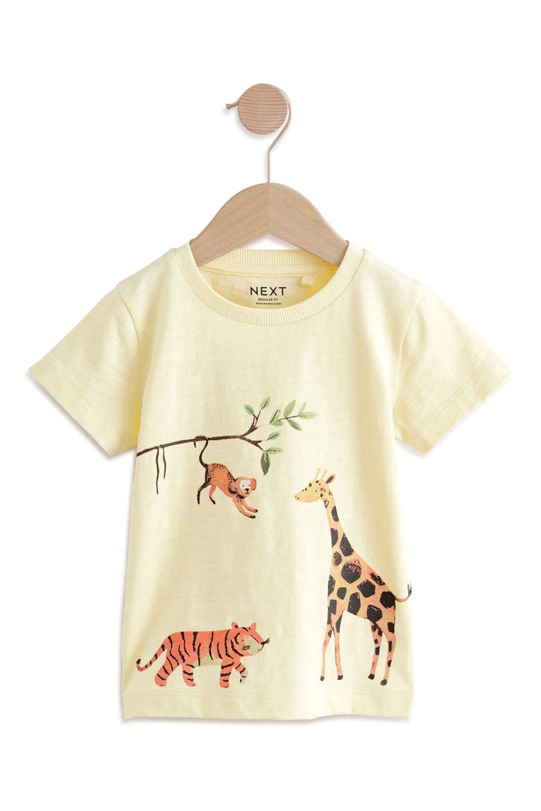 Kids' Safari Assorted 3-Pack Cotton Graphic T-Shirts, Alternate, color, YELLOW