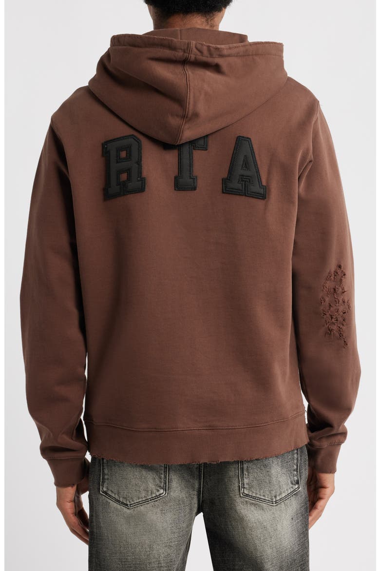 Markus Collegiate Frayed Hoodie, Alternate, color, BROWN COLLEGIATE