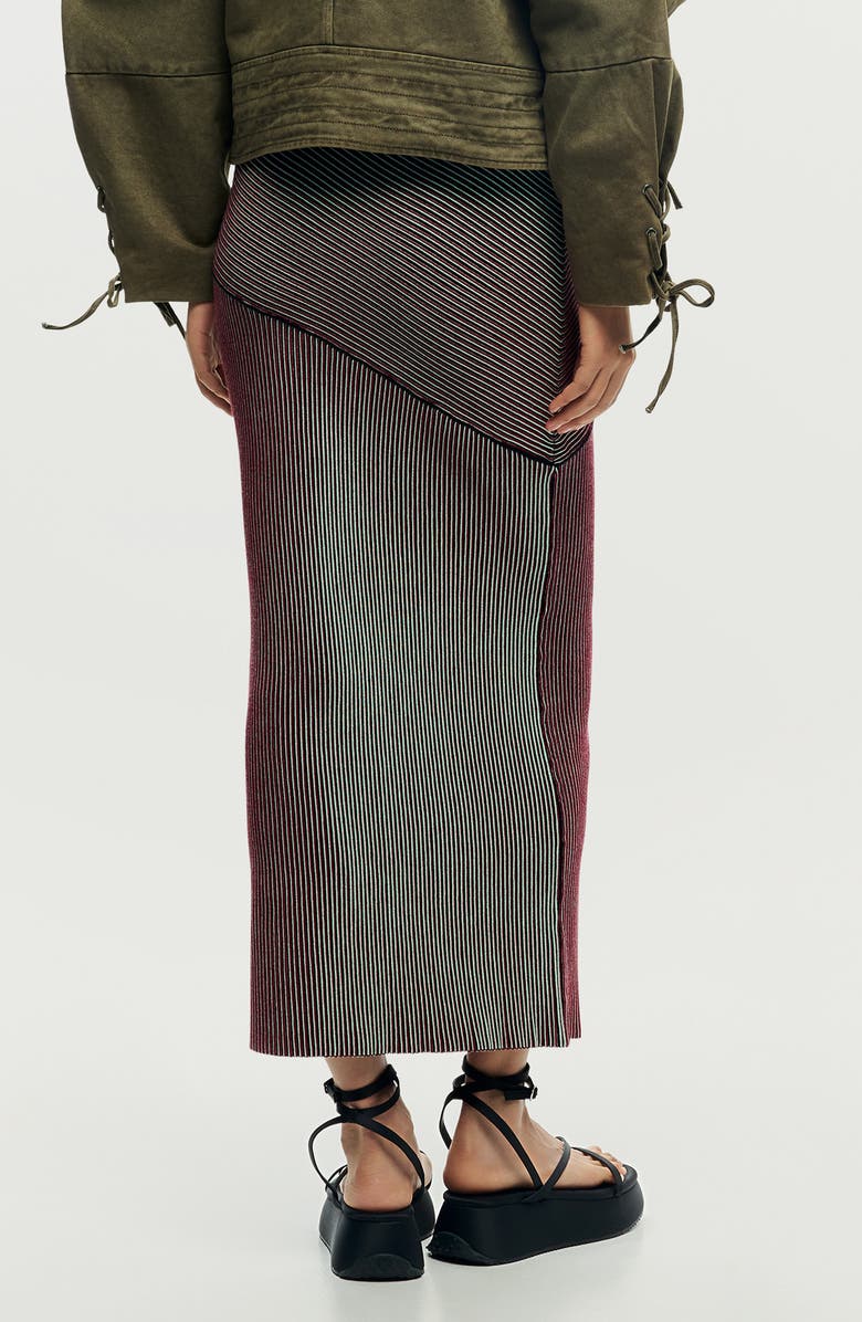 Desigual Stripe Maxi Skirt, Alternate, color, Light Green