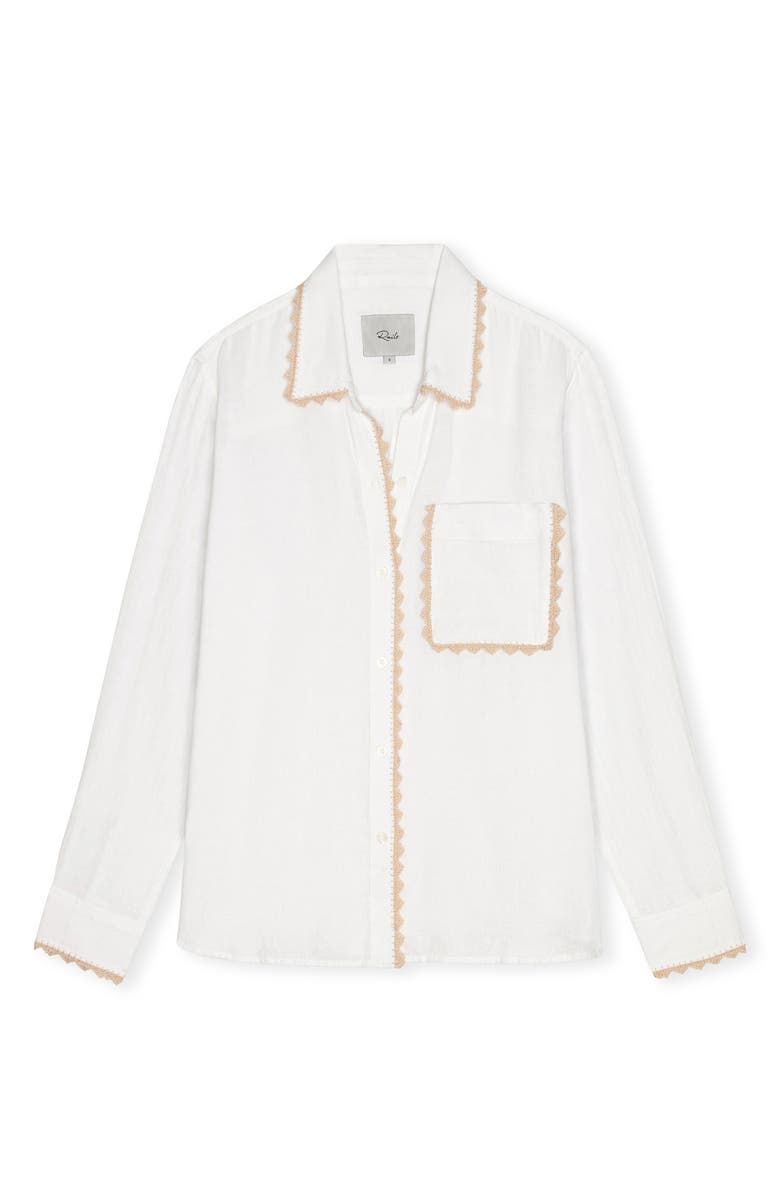 Rails Saya Crochet Trim Button-Up Shirt, Alternate, color, White