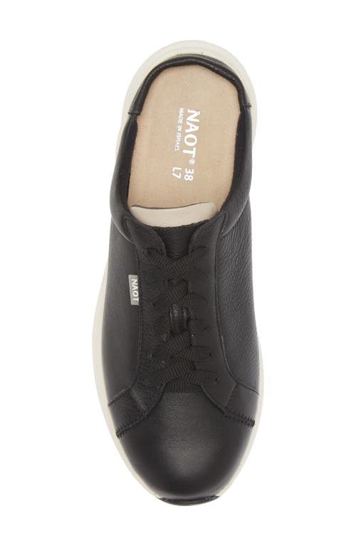 Naot Radon Sneaker Mule In Black/soft Ivory Leather