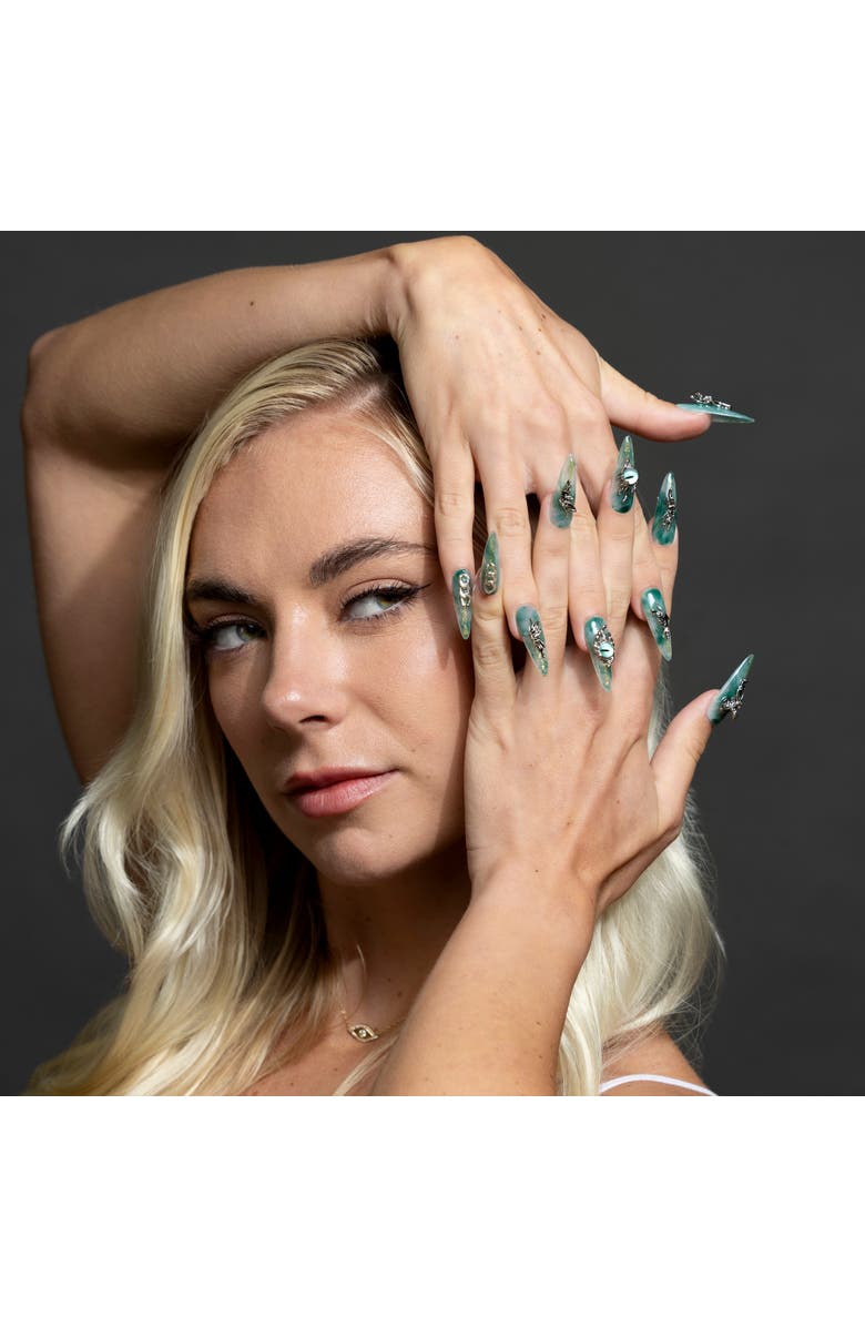 3H Nails Emerald Elegance Luxury Handmade Press On Nails, Main, color, Aquamarine