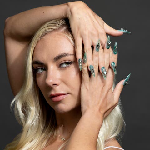 Emerald Elegance Luxury Handmade Press On Nails