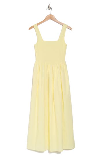 Wayf Smocked Fit & Flare Sundress In Yellow