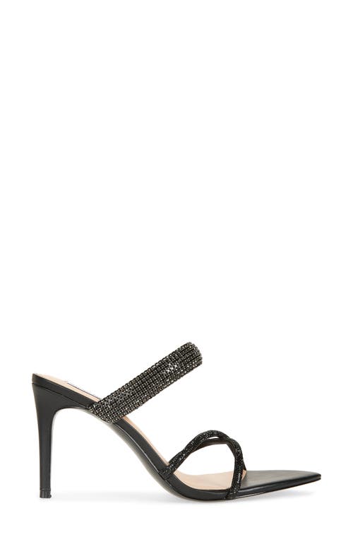 Steve Madden Camina Crystal Strap Slide Sandal In Black