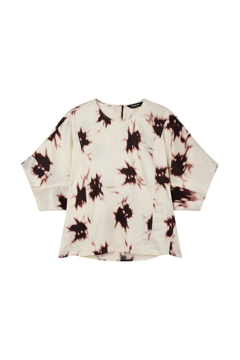 Shadow Floral Viscose Blouse, Alternate, color, Ivory/Multi