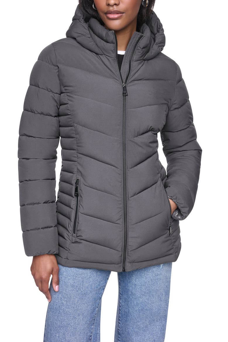 Packable Water Resistant Puffer Jacket, Alternate, color, TITAN
