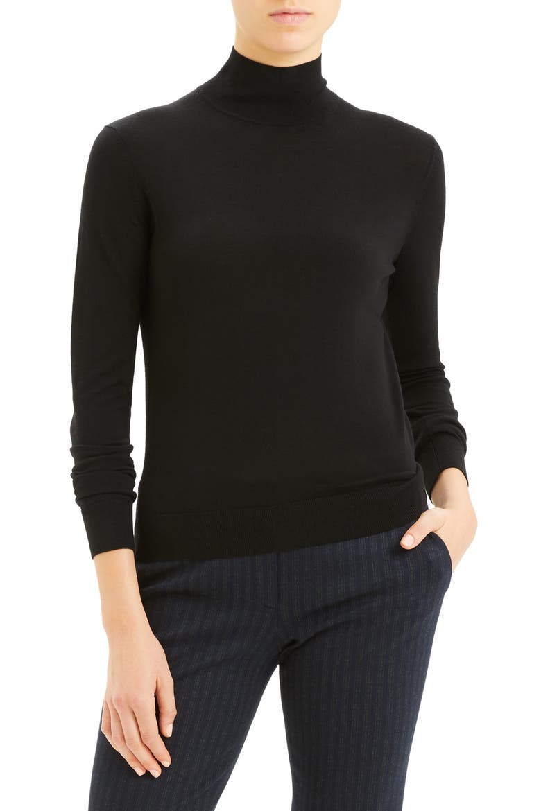 Wool Blend Mock Neck Sweater, Alternate, color, BLACK