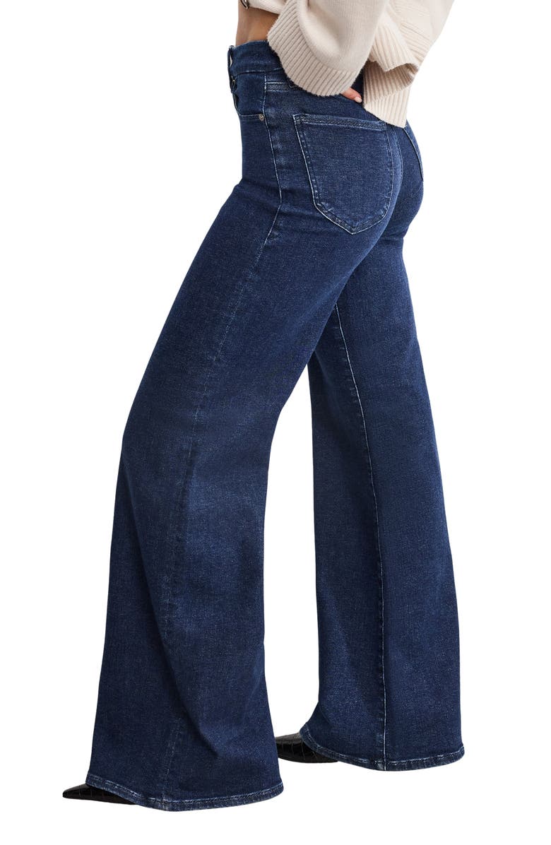 Good American Good Waist High Waist Wide Leg Palazzo Jeans, Alternate, color, Indigo985
