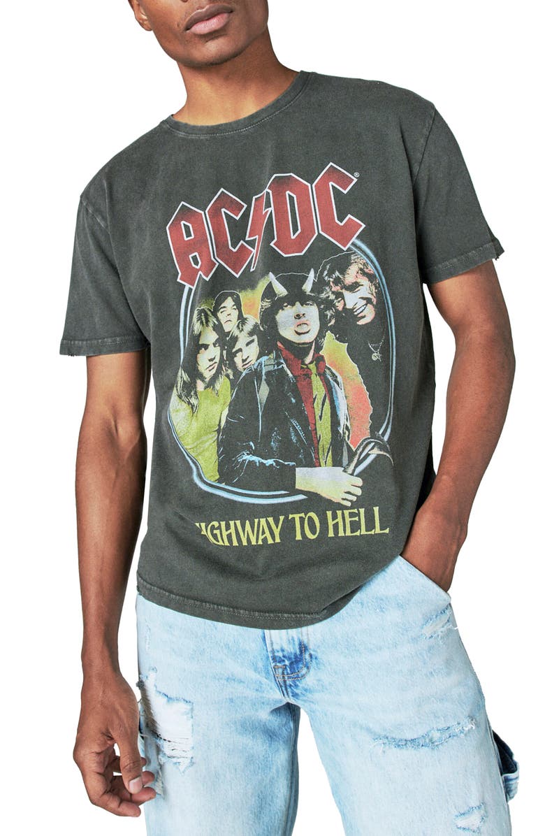Lucky Brand ACDC We Salute You Cotton Graphic Tee, Main, color,