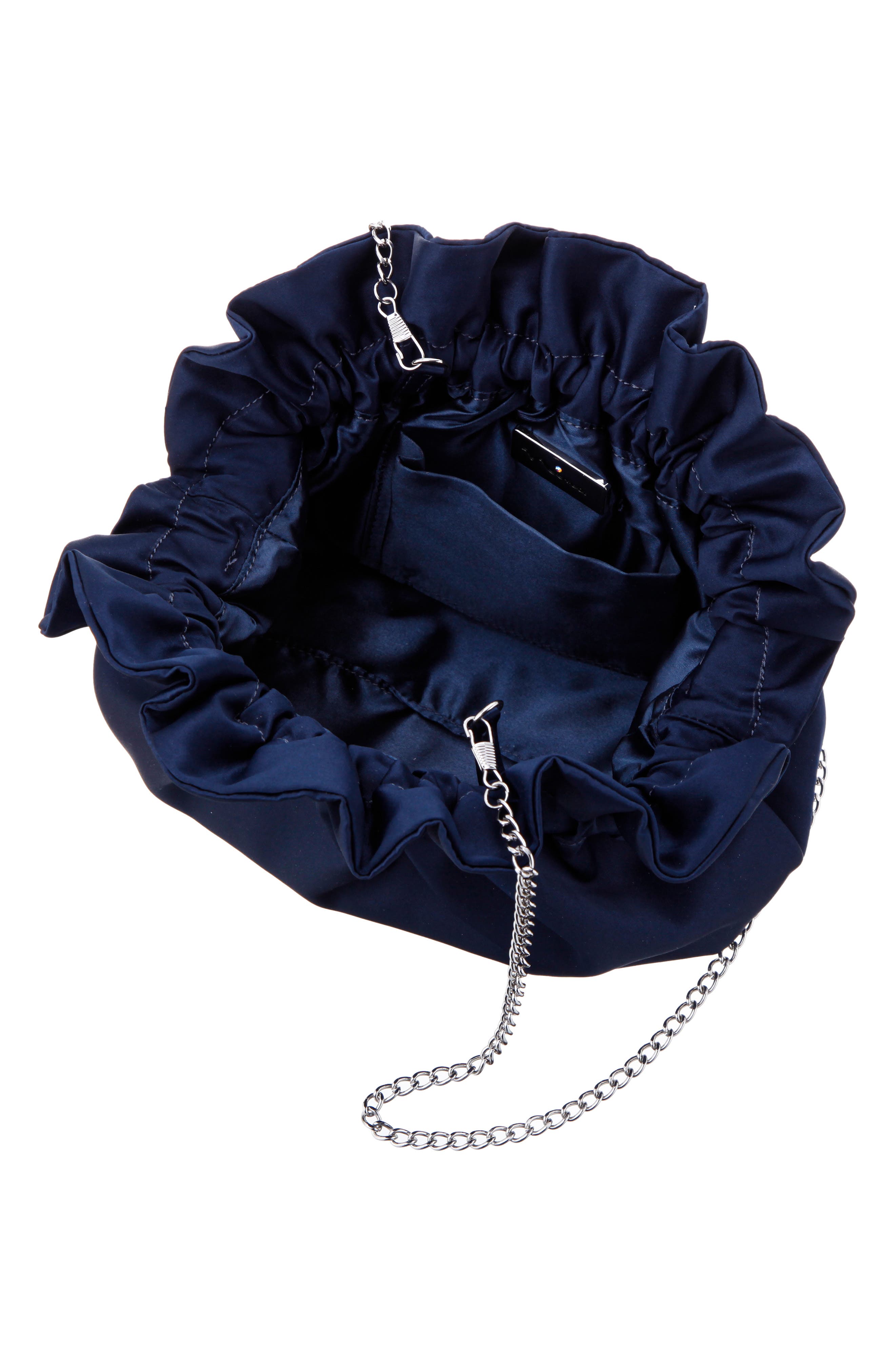 Nina Cristy Satin Clutch, Alternate, color, New Navy