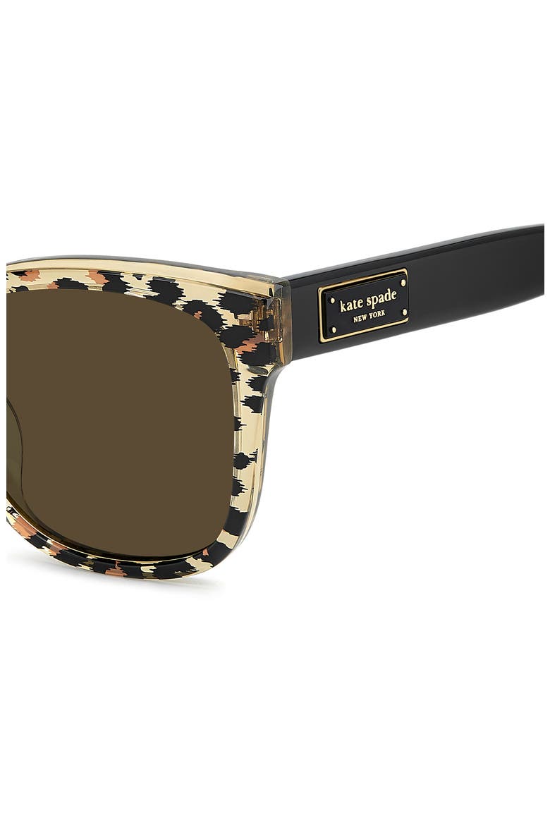 fatimah 55mm rectangular sunglasses, Alternate, color, BLACK PANTER GOLD/ BROWN