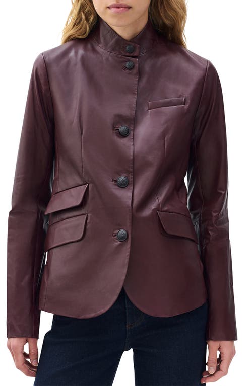 Rag & Bone Slade Leather Blazer In Burgundy