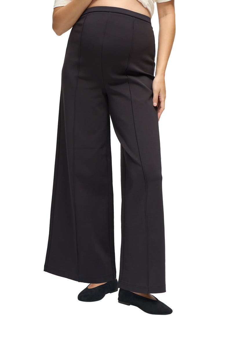 Ingrid & Isabel Maternity Flare Ponte Pant, Alternate, color, Black