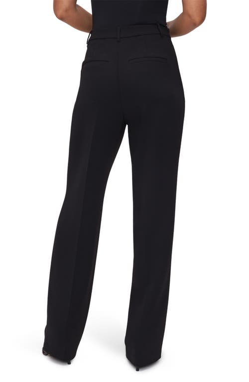 Good American Luxe Suiting Column Wide Leg Trousers In Black001