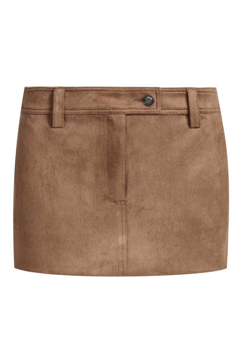 Mirage Faux Suede Miniskirt, Alternate, color, COFFEE