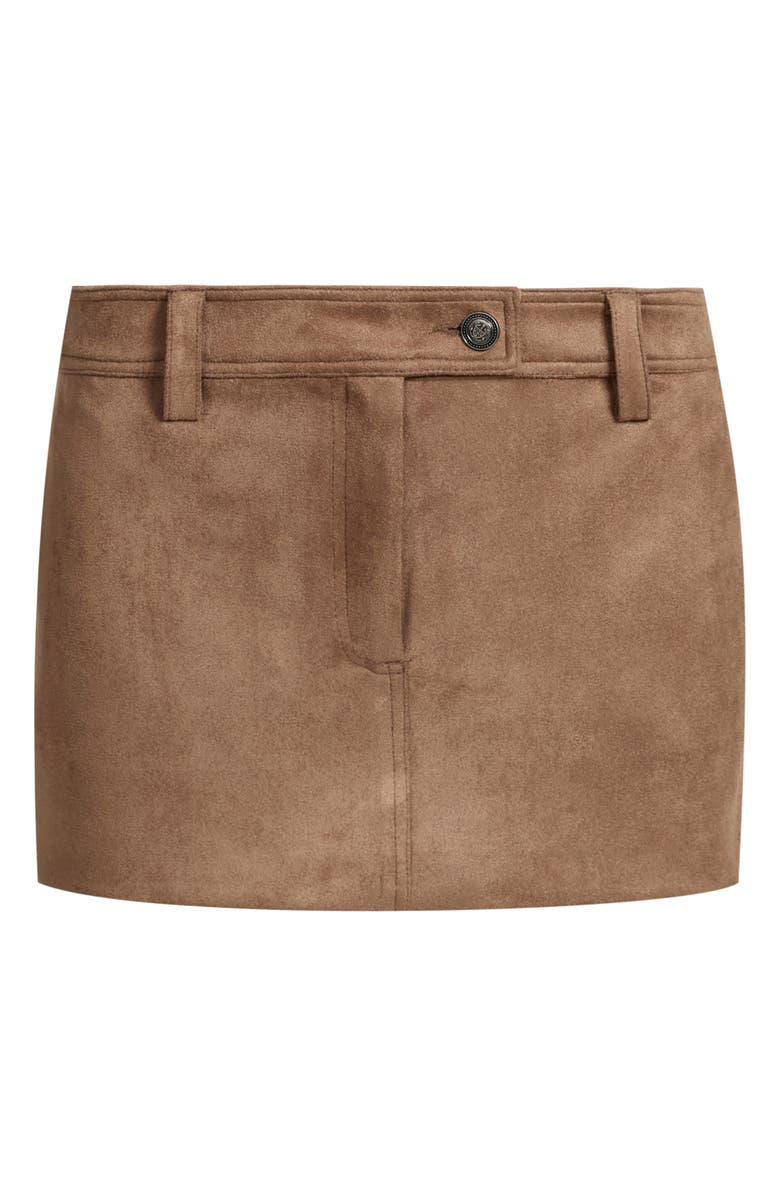 LIONESS Mirage Faux Suede Miniskirt, Alternate, color, Coffee