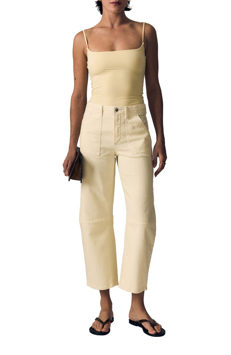 LE JEAN Utility Barrel Leg Jeans, Alternate, color, Lemon Yellow