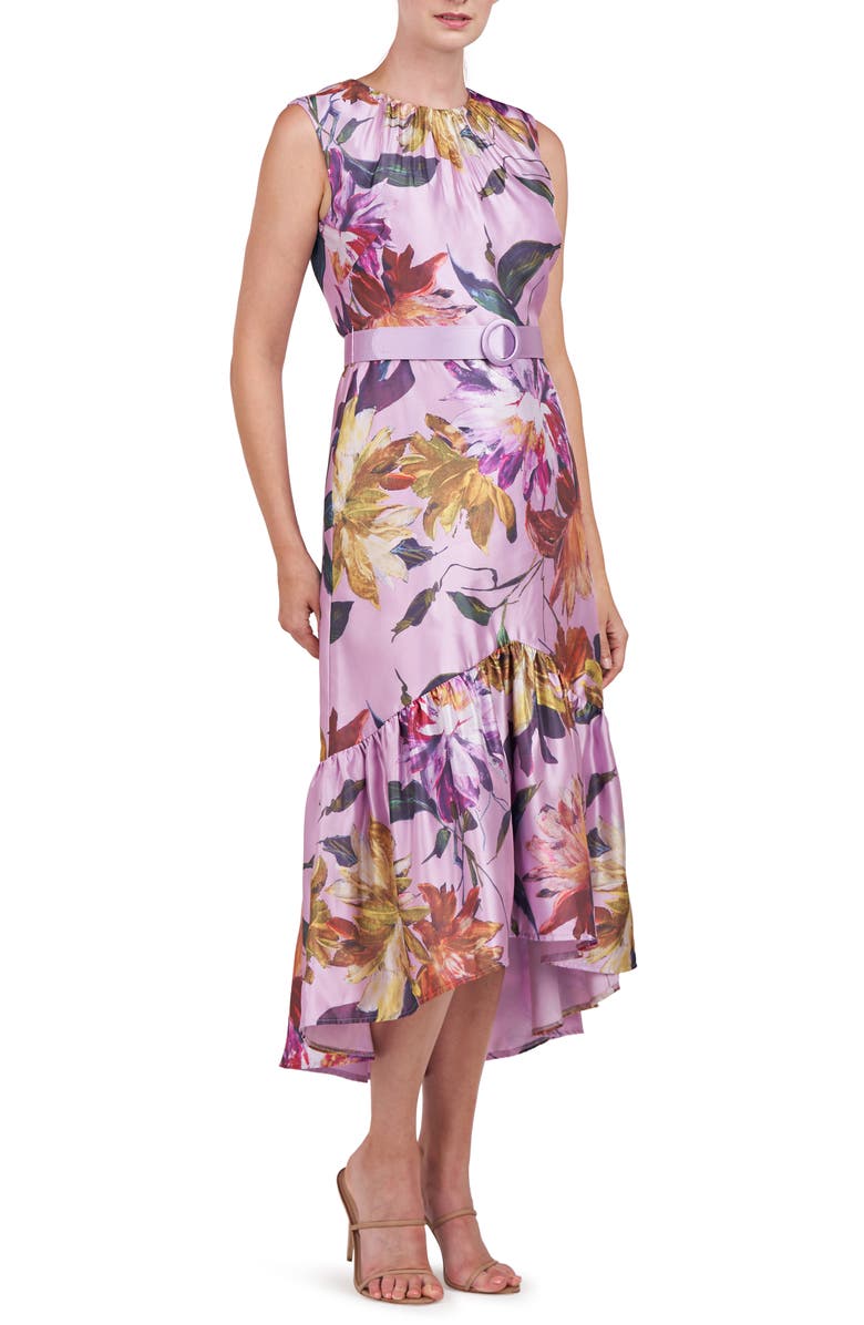 Kay Unger Beatrix Floral Belted High-Low Dress, Alternate, color,