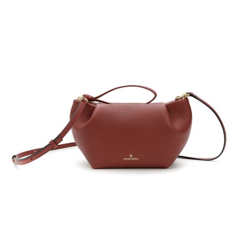 Martita Small Leather Clutch Bag With Shoulder Strap