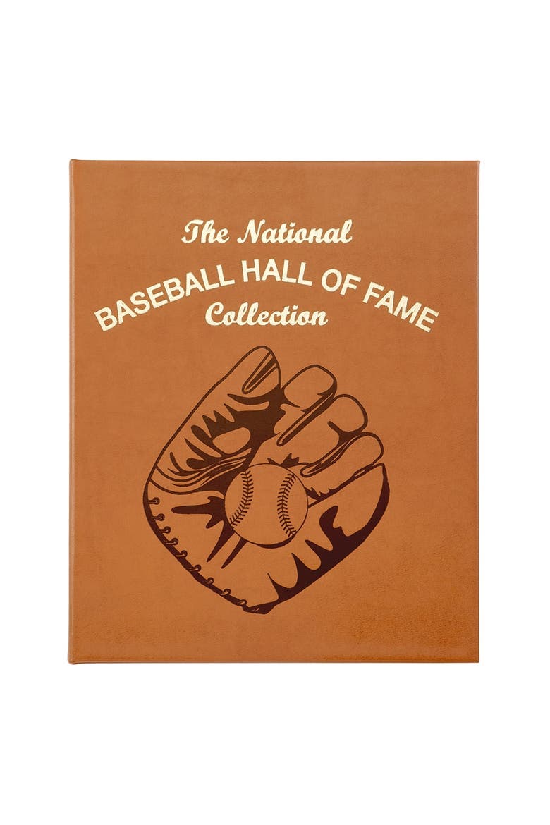 The National Baseball Hall Of Fame Collection Leather Coffee Table Book, Main, color, Beige