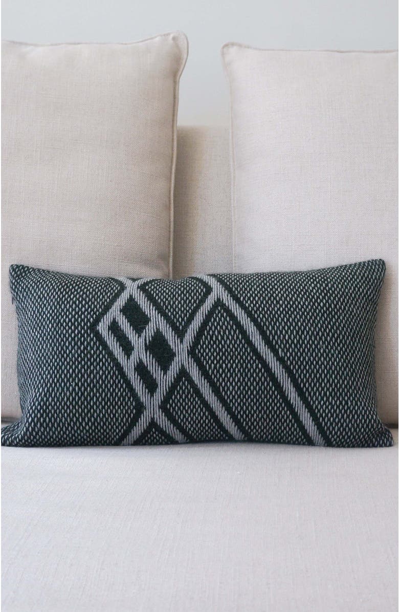 Voz Che Lumbar Pillow in Forest Green, Alternate, color, Forest/Grey