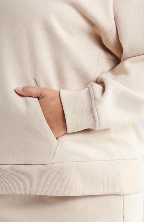 Zella Cloud Fleece Hoodie In Tan Oxford