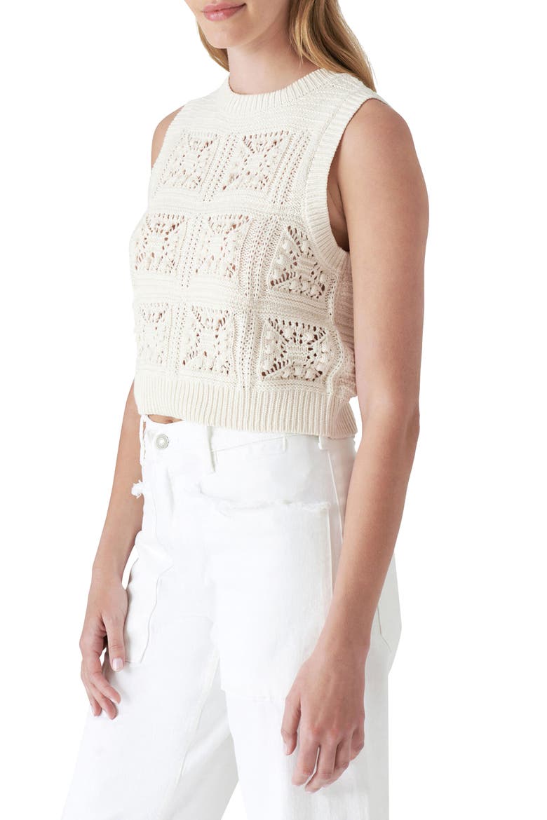 Cotton Sweater Vest, Alternate, color, CREAM