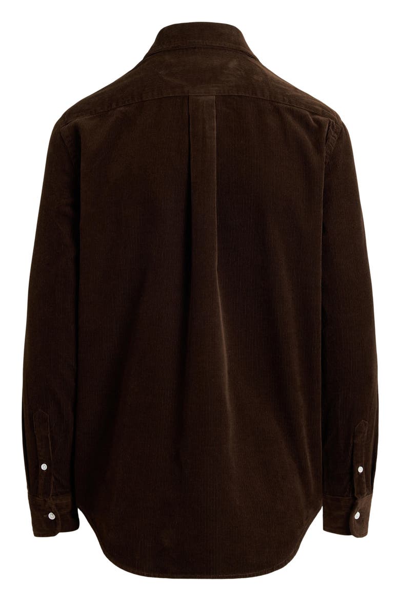 Cotton Corduroy Button-Up Shirt, Alternate, color, DARK BROWN