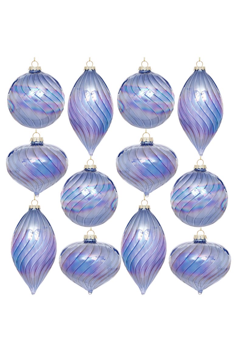 Swirl Glow Ornament, Set of 12, Alternate, color, Periwinkle Blue