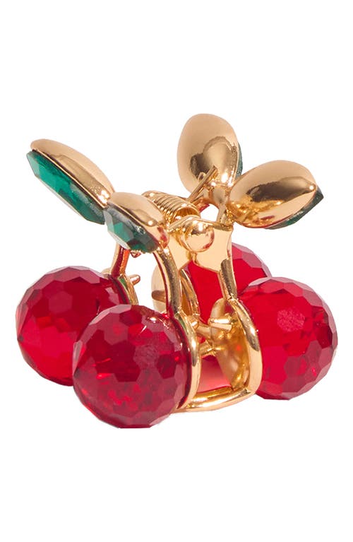 Kitsch 2-pack Mini Cherry Crystal Claw Clips In Red